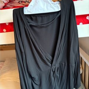 Free People Open back Black Ribbed Knit Top